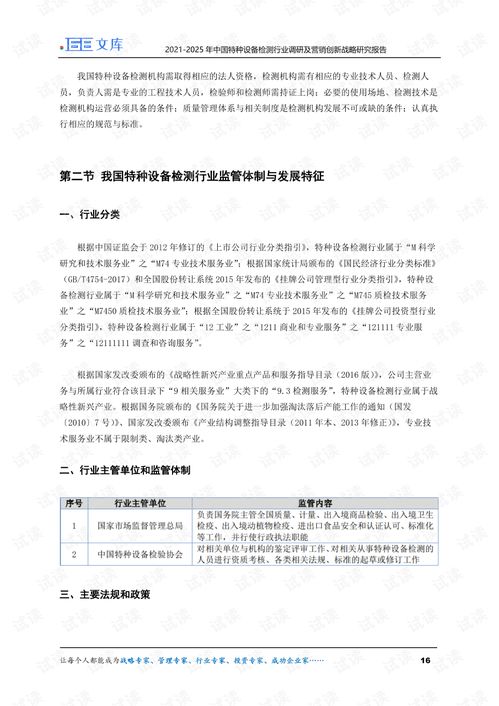 2021-2025年中国特种设备检测行业调研及营销创新战略研究报告